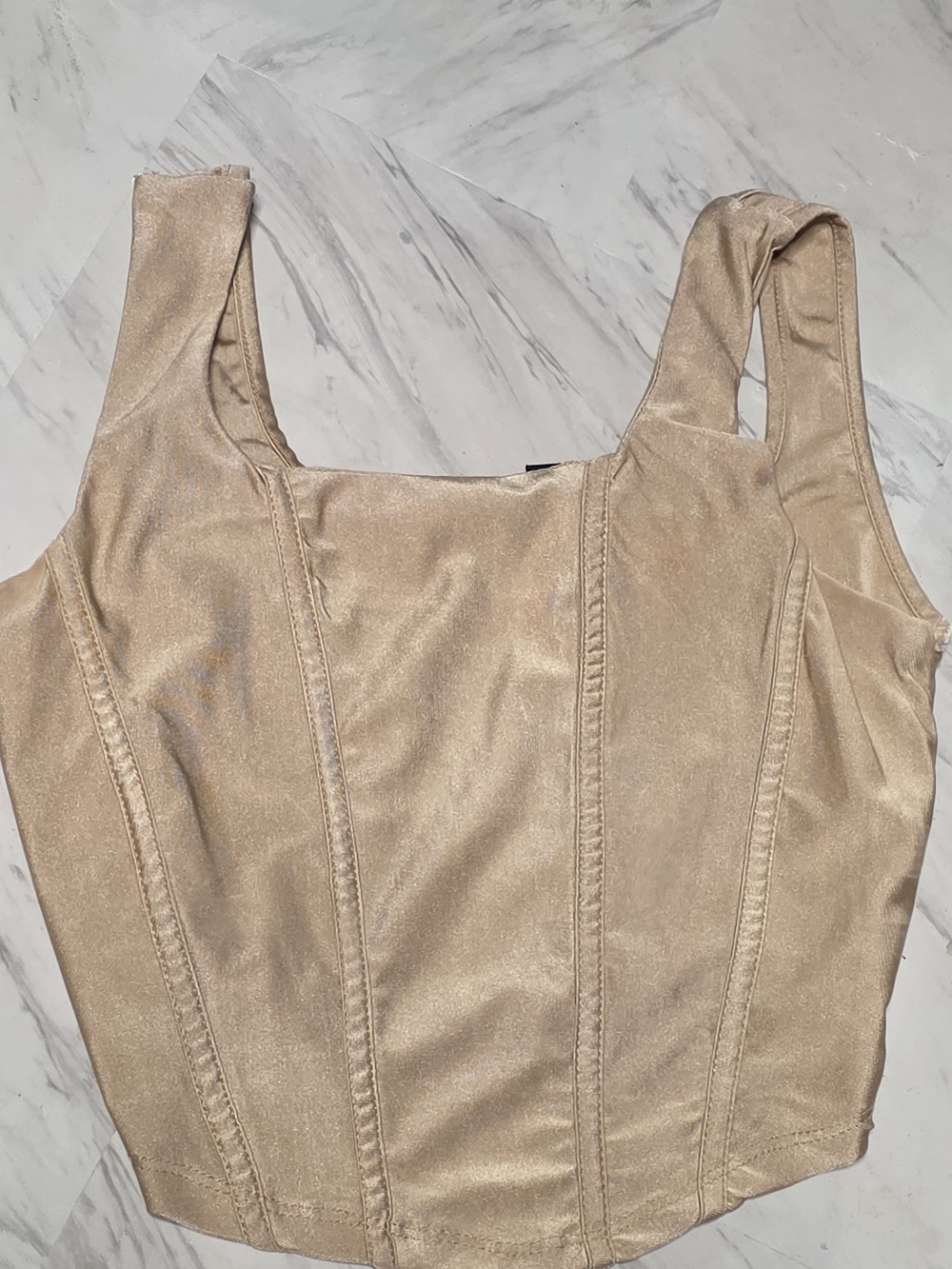 Paper Moon Taupe Satin Top - Shimmering Taupe